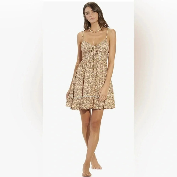ANTHROPOLOGY Maaji Dress Small Brown Radiant Meadow Kamala Floral Mini NWT - Picture 5 of 10